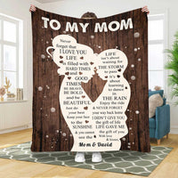 Thumbnail for Personalized Mom and Son Throw Blanket, Never forget that I love you Fleece Blanket for Mother