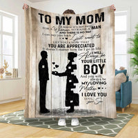 Thumbnail for Single Mom and Son Blanket, It's not easy for a woman to raise a man Throw Blanket for Mother