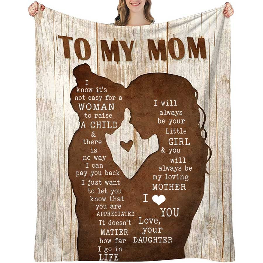 Customized Mom and Daughter Throw Blanket, Always be your little girl Blanket for Mom