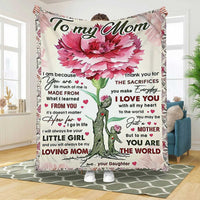 Thumbnail for Personalized Carnation Flowers Blanket for Mom, Mom and Daughter Carnation Tree Art - You are the world Blanket