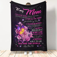 Thumbnail for Personalized Peony Flowers Mom Blanket, I love you forever and always Blanket, Gift from Daughter