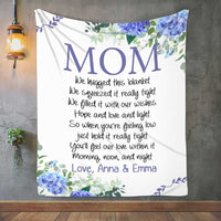 Thumbnail for Personalized Hydrangeas Blanket for Mom, We hugged this Blanket, Gift from Daughter and Son