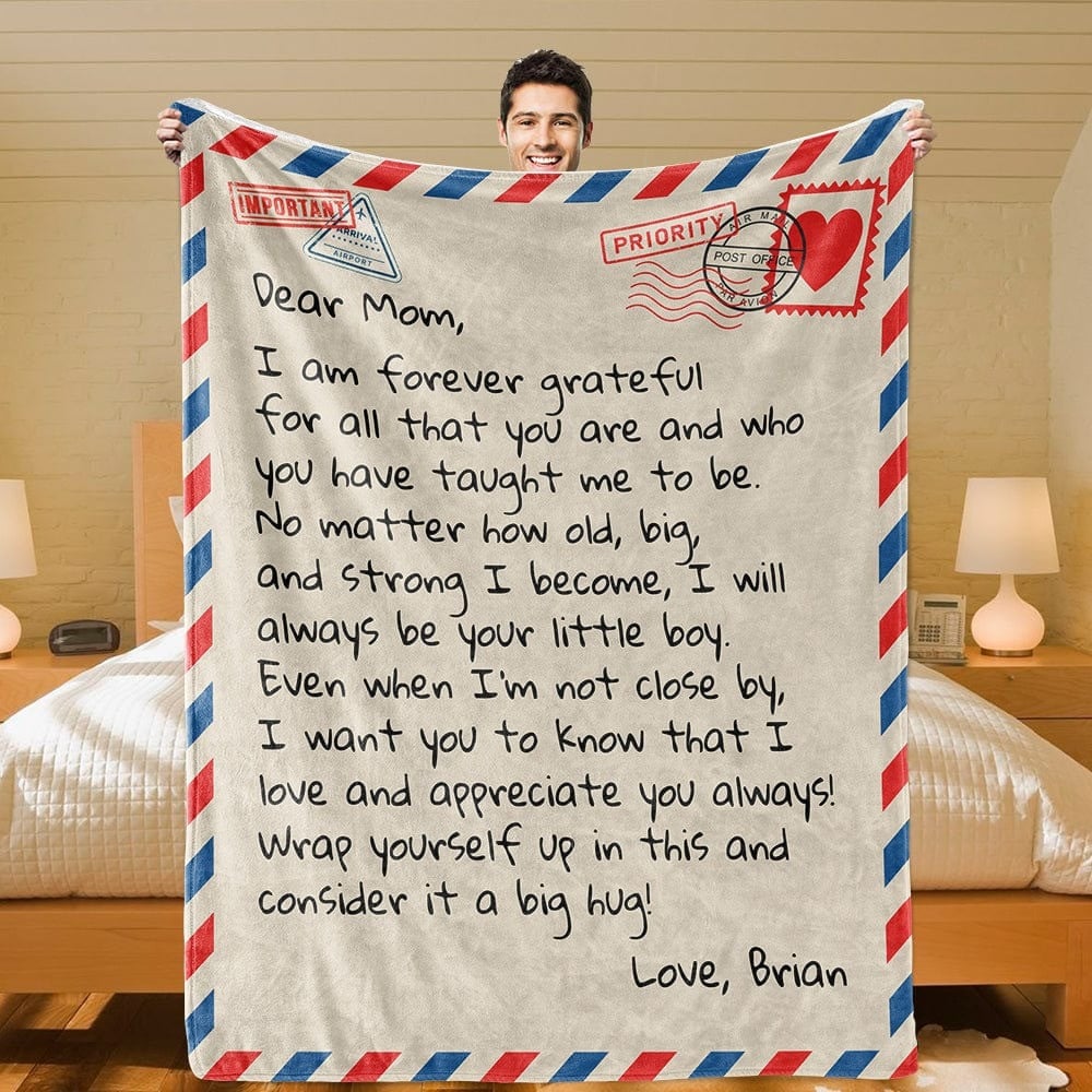 Dear Mom - From Son - Personalized Giant Love Letter Blanket - SS361