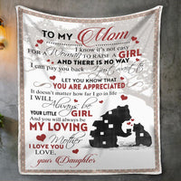 Thumbnail for Bear Mom Throw Blanket, I love you to the moon and back, Gift from Daughter Fleece Blanket
