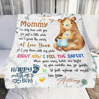 Thumbnail for Personalized Funny Bears New Mom Blanket, First Mother's Day Throw Blanket for Mother