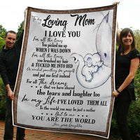 Thumbnail for To My Loving Mom Elephants You Are The World Gift From Daughter Fleece Blanket Gift