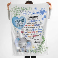 Thumbnail for Personalized Elephant New Mom Blanket, First Mother's Day Elephant Throw Blanket, Mom and Baby