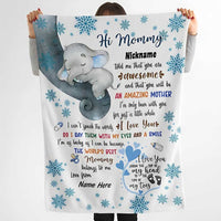 Thumbnail for Personalized Elephant New Mom Blanket, First Mother's Day Elephant Throw Blanket, Mom and Baby