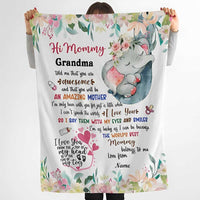 Thumbnail for Personalized Elephant New Mom Blanket, First Mother's Day Elephant Throw Blanket, Mom and Baby