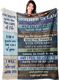 Thumbnail for Customized Mother In Law Throw Blanket, Mother in-Law Gifts from Daughter in-Law Birthday Gift