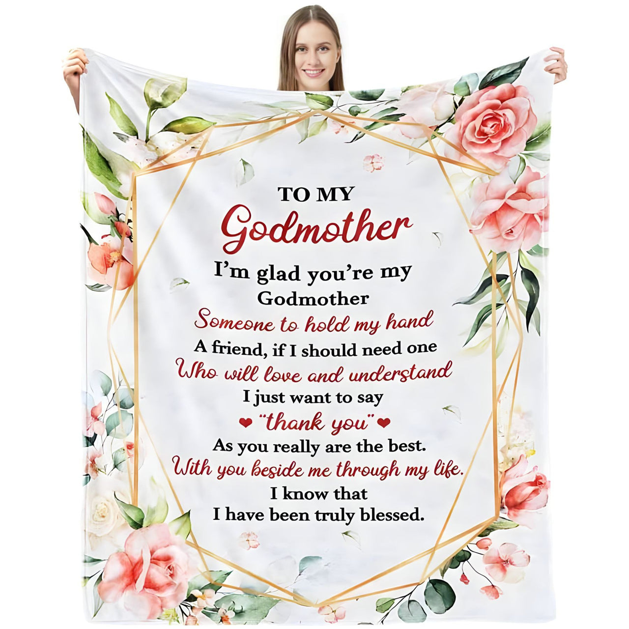 Godmother Blanket for Mother's Day, Gift from Goddaughter Godson Birthday Gift for Godmother