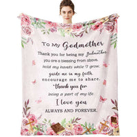 Thumbnail for Godmother Blanket for Mother's Day, Gift from Goddaughter Godson Birthday Gift for Godmother