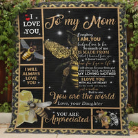 Thumbnail for Bee Mom Blanket, You are the world Mom and Daughter Blanket o My Mom You