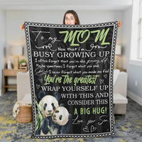 Thumbnail for Panda Mom Blanket Gift from Son, You’re The Greatest Cozy Fleece Blanket, Sherpa Blanket