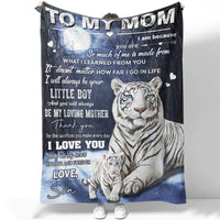 Thumbnail for White Tiger Mom Blanket, I Am Because You Are So Much Of Me Tiger Blanket for Mother