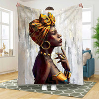 Thumbnail for Custom African American Mom Blanket, Black Mother Throw Blanket Gift from Son and Daughter