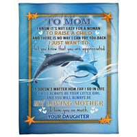 Thumbnail for Dolphin Because You are so much Throw Blanket To My Mom Fleece and Sherpa Blanket