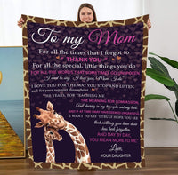 Thumbnail for Giraffe Mother Blanket from Daughter, To my Mom Giraffe Lovers Throw Blanket