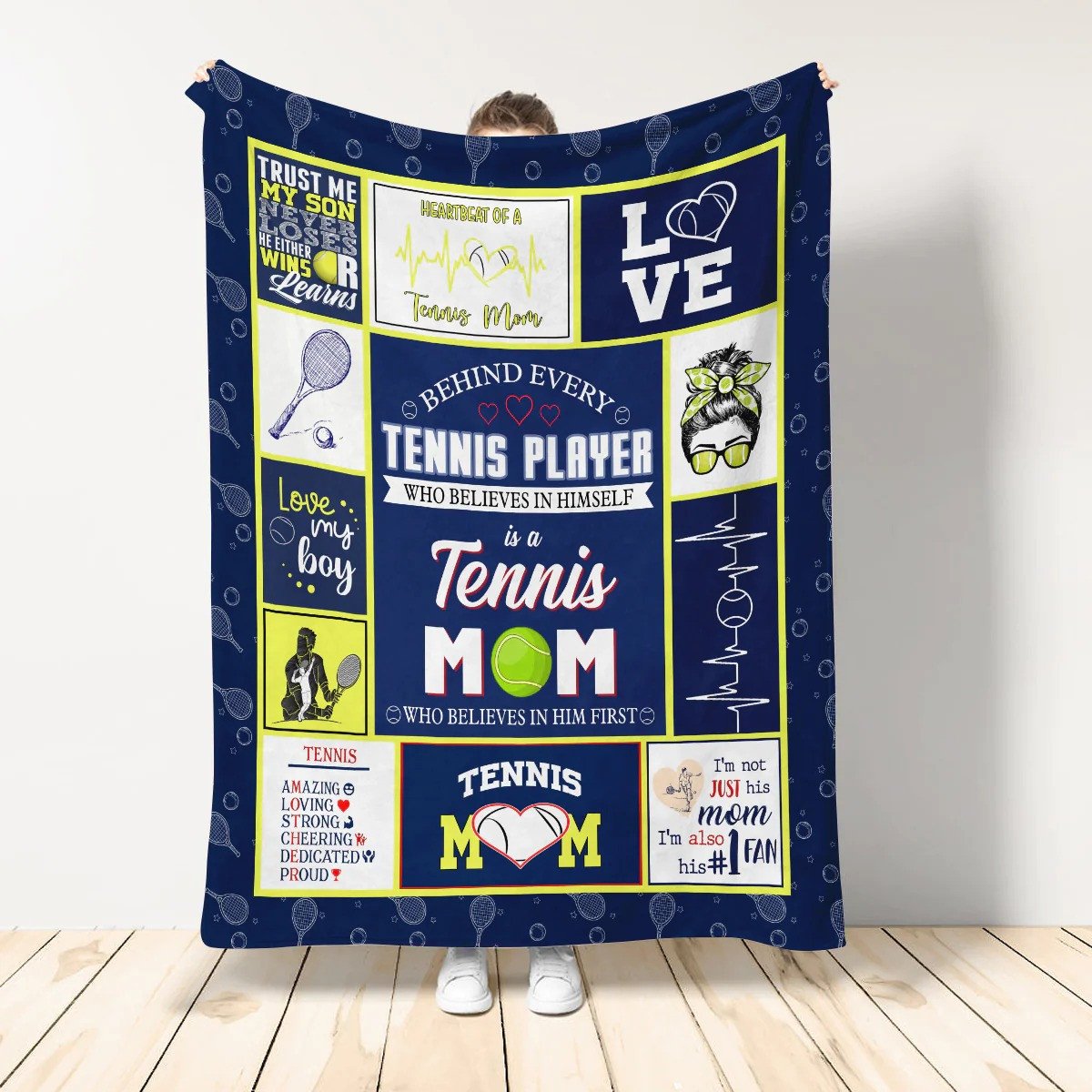 Behind Every Tennis Player Who Believes In Himself Is A Tennis Mom Blanket