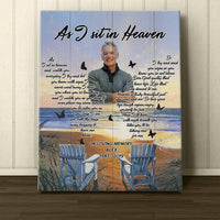 Thumbnail for Custom Photo Sunset Memorial Canvas for Dad, Mom, Watercolor As I sit in heaven Wall Art