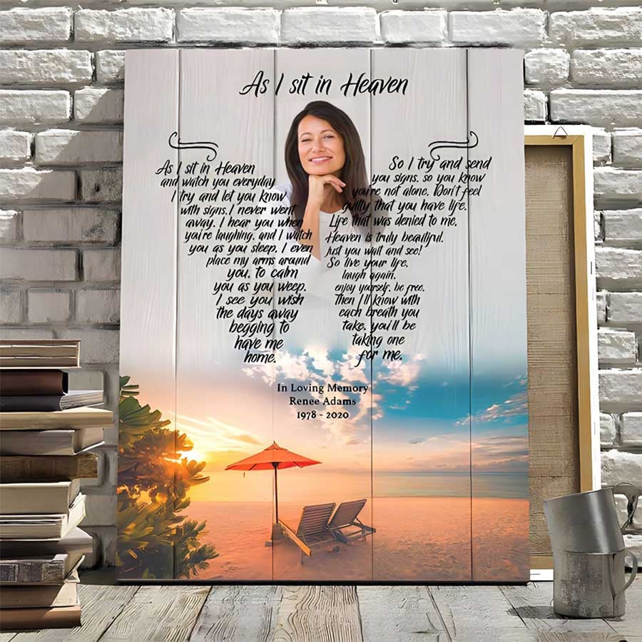 Personalized Sunset On the Beach Sentimental Gifts, Lost of Daughter, Son Memorial Canvas