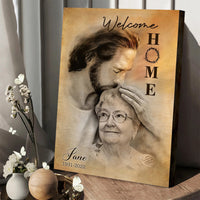 Thumbnail for Custom Photo Memorial Gift, Safe In The Arms Of Jesus, Jesus Hugs Mom Memorial Canvas
