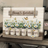 Thumbnail for Grandma's Garden - Personalized Horizontal Canvas Prints, Custom Names Mom and Kids Sunflower Jar Wall Art