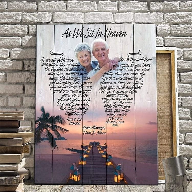 As i sit in Heaven Custom Photo Wall Art Canvas, Memorial Gift, Remembarance Gifts