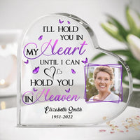 Thumbnail for Custom Personalized Memorial Loss Of Family/Friends Photo Crystal Heart - Gift Idea For Mom/Dad/Friends