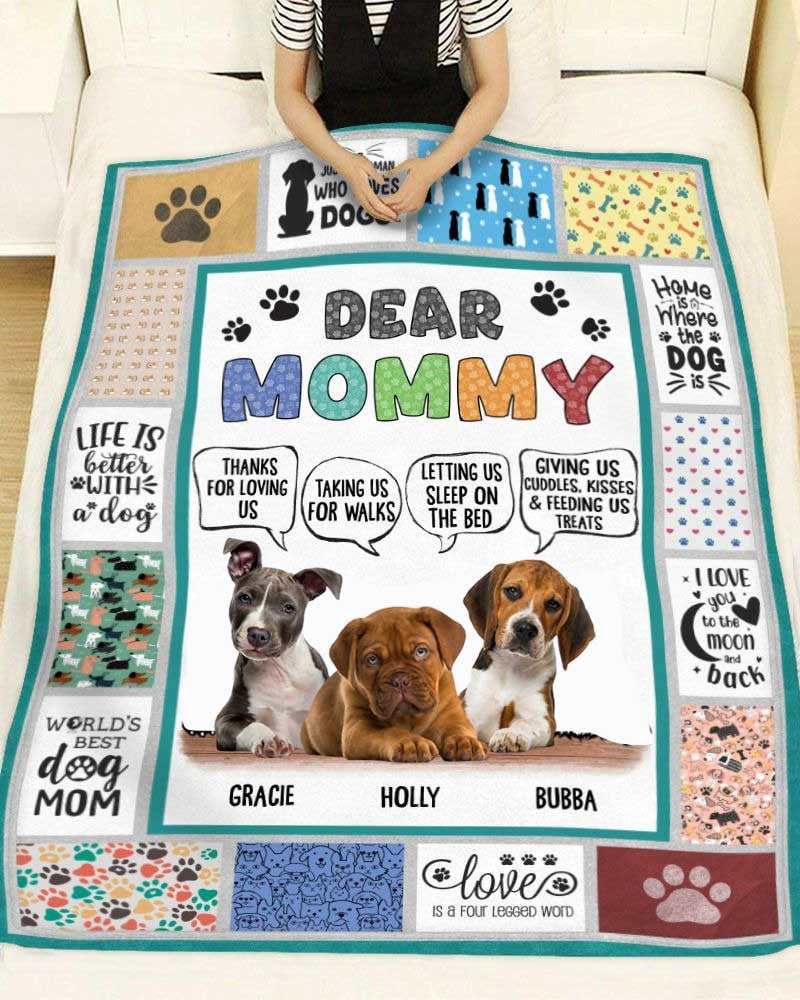 Custom Photo Dog Pet Blanket for Dog Mom, Funny Mother’s Day Gift For Dog Lover Throw Blanket