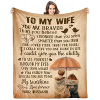 Thumbnail for Personalized Umbrella Couple Blanket, To my Wife Throw Blanket, You are my sunshine Wedding Anniversary Gift