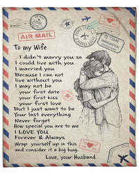 Thumbnail for Personalized Letter Air Mail To My Wife Throw Blanket, Old Husband and Old Wife Blanket, I Can't Live With You