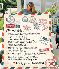 Thumbnail for Personalized Vintage Letter Mail Husband and Wife Throw Blanket, Gift from Husband Fleece Blanket