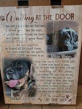 Personalized Pet Memorial Gifts, Two Pet Portraits Waiting at the Door Poem Photo Gift