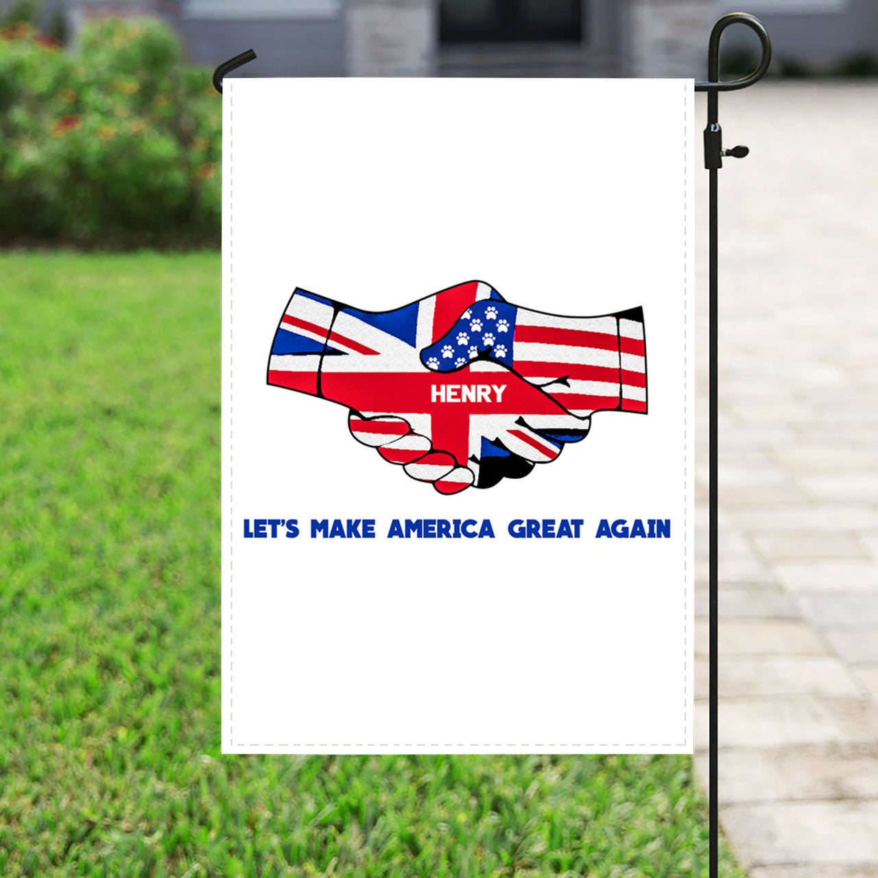 Personalized Dog Flag Gift Idea - Let's Make America Great Again For Dog Lovers - Garden Flag
