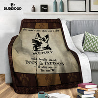 Thumbnail for Personalized Dog Gift Idea - Dogs And Tattoos For Dog Dad - Fleece Blanket