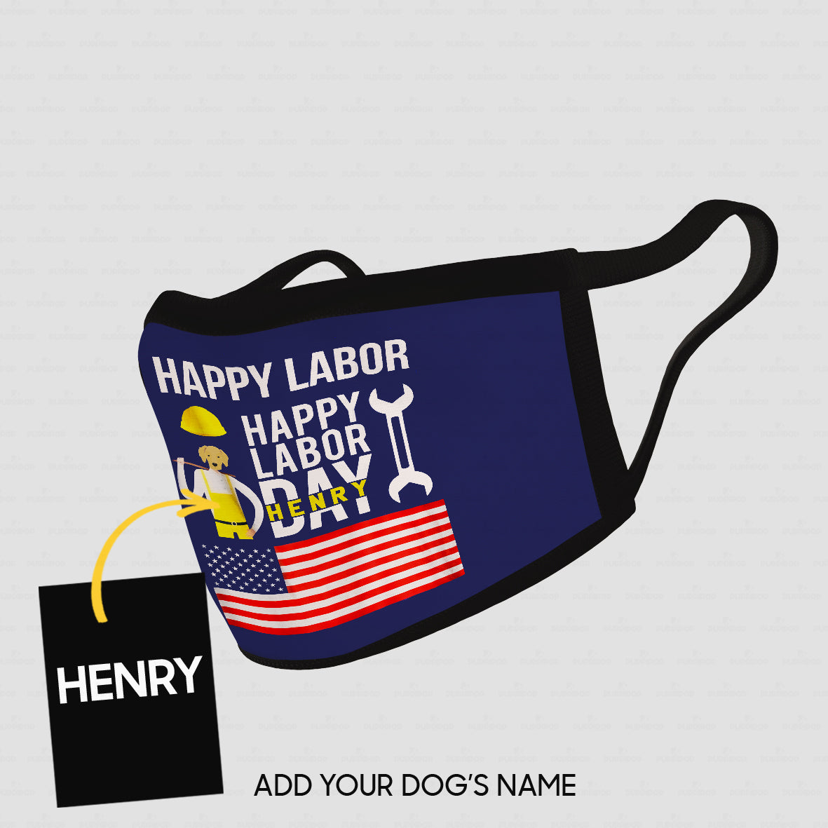 Personalized Dog Mask Gift Idea - Happy Labor Happy Labour Day For Dog Lovers - Cloth Mask