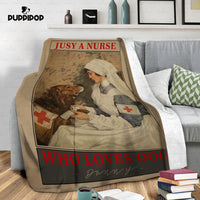 Thumbnail for Custom Dog Blanket Personalized Jusy A Nurse Who Loves Dog Gift For Dog Lover - Fleece Blanket