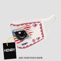 Thumbnail for Personalized Dog Gift Idea - America Flag With Dog Eye For Dog Lovers - Cloth Mask