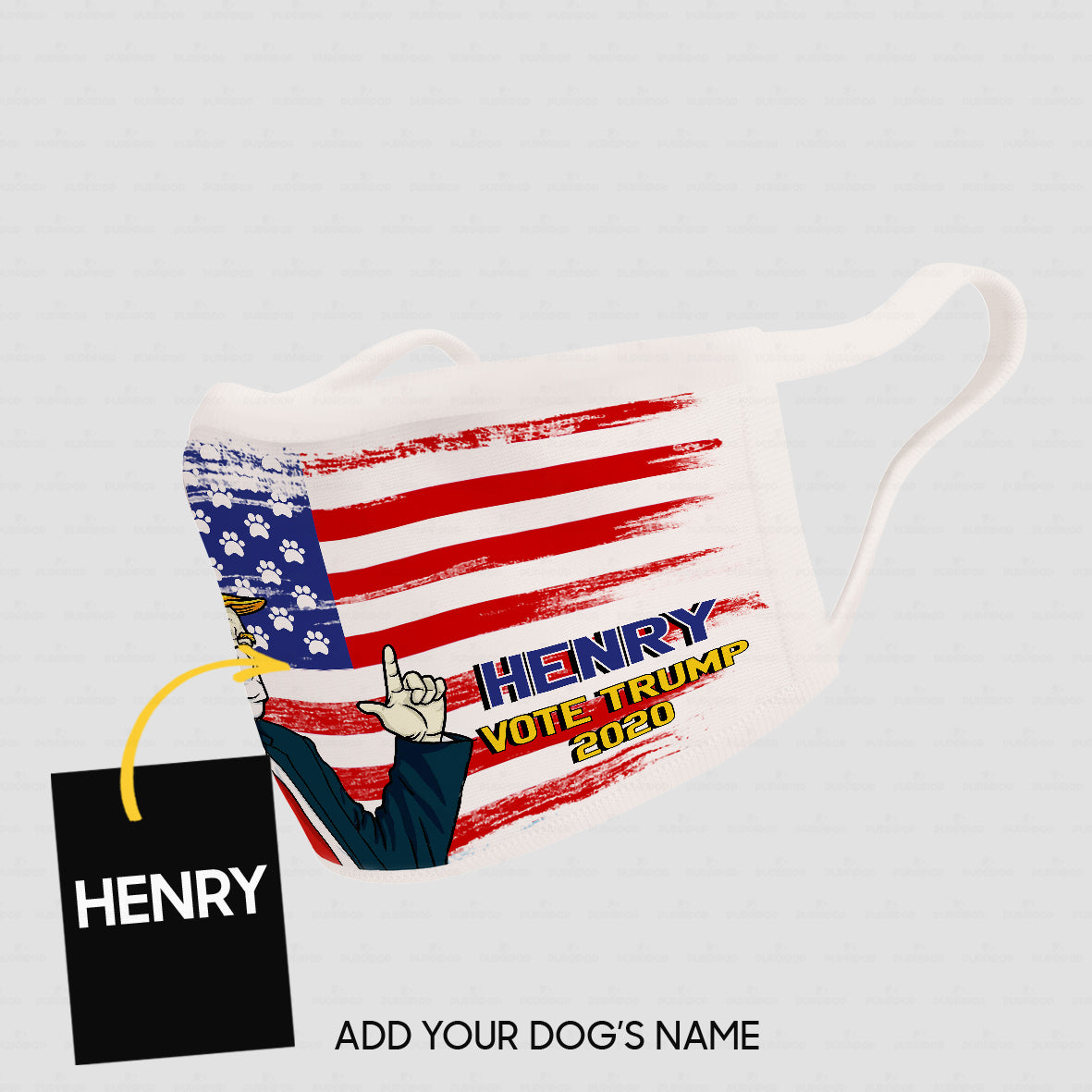 Personalized Dog Gift Idea - Vote For Trump Wearing Vest And Mask 2020 For Dog Lovers - Cloth Mask