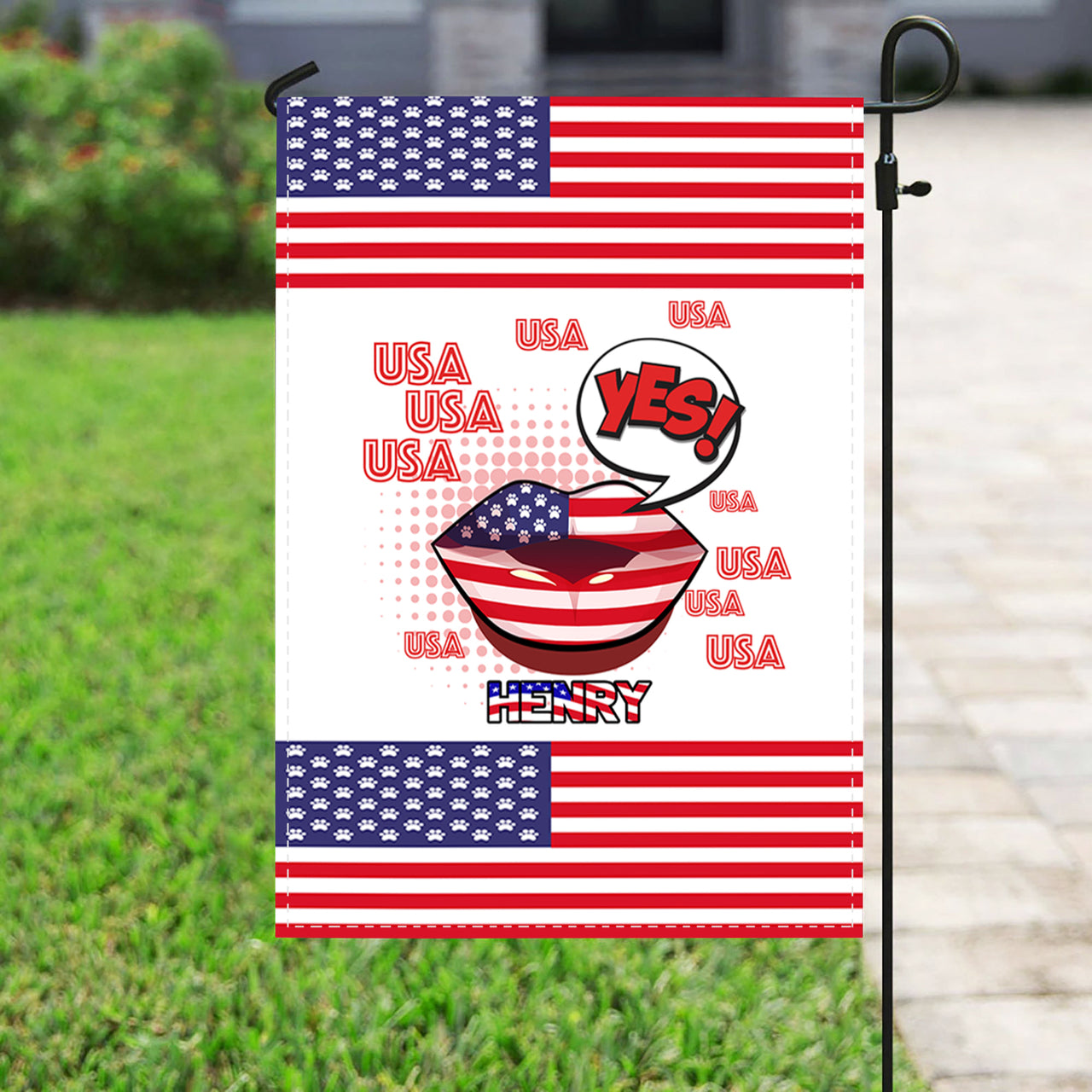 Personalized Dog Flag Gift Idea - Say Yes To America For Dog Lovers - Garden Flag