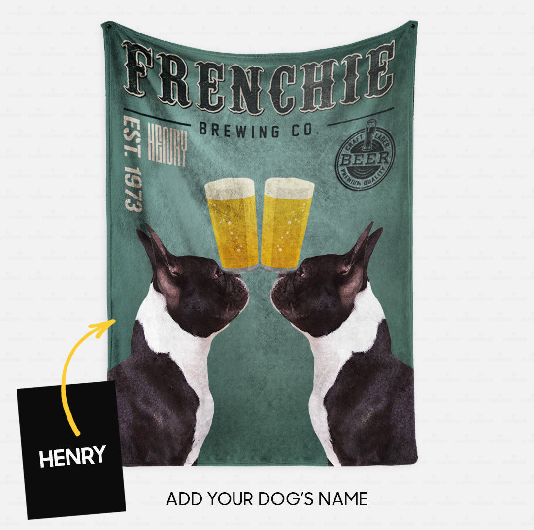 Personalized Dog Git Idea - Frenchie Dogs And Beer For Dog Dad - Fleece Blanket