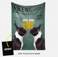 Thumbnail for Personalized Dog Git Idea - Frenchie Dogs And Beer For Dog Dad - Fleece Blanket