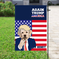 Thumbnail for Personalized Dog Flag Gift Idea - President Trump Again 2020 For Dog Lovers - Garden Flag