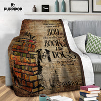 Thumbnail for Custom Dog Blanket - Personalized Boys Who Love Books And Dogs Gift For Dad - Fleece Blanket