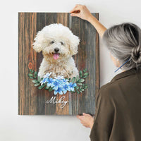 Thumbnail for Pet Portrait Painting, Custom Gifts For Dog Owners, Cute Dog Portrait with Flowers - Best Personalized Gifts for Everyone