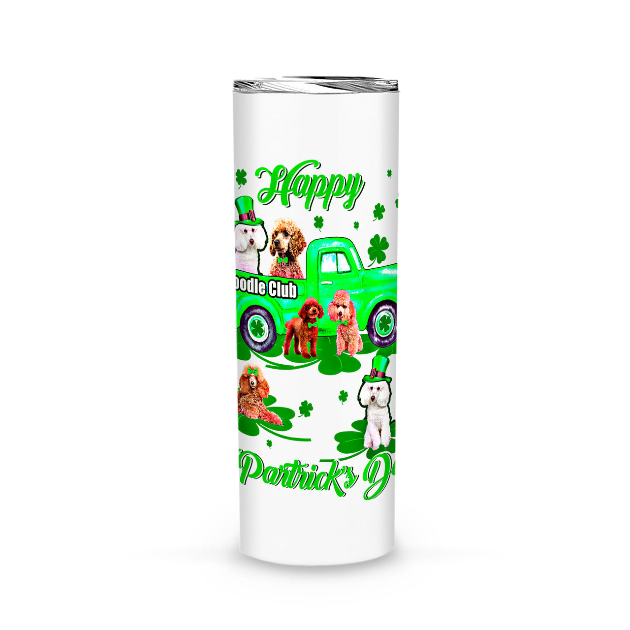 St Patrick's Day Gift Idea - Happy Poodle Club For Dog Lovers - Tumbler