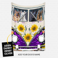 Thumbnail for Custom Dog Blanket - Personalized Shepherd On The Car Gift For Dad - Fleece Blanket
