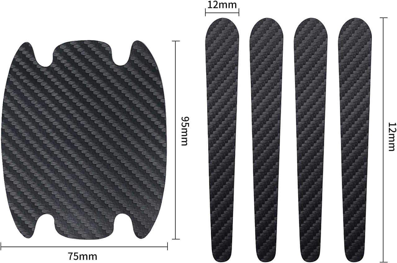 8 Pack Car Carbon Fiber Stickers Custom For Cars, Door Handles Door Cup Protectors Carbon Fiber Stickers Scratch Resistant Accessories