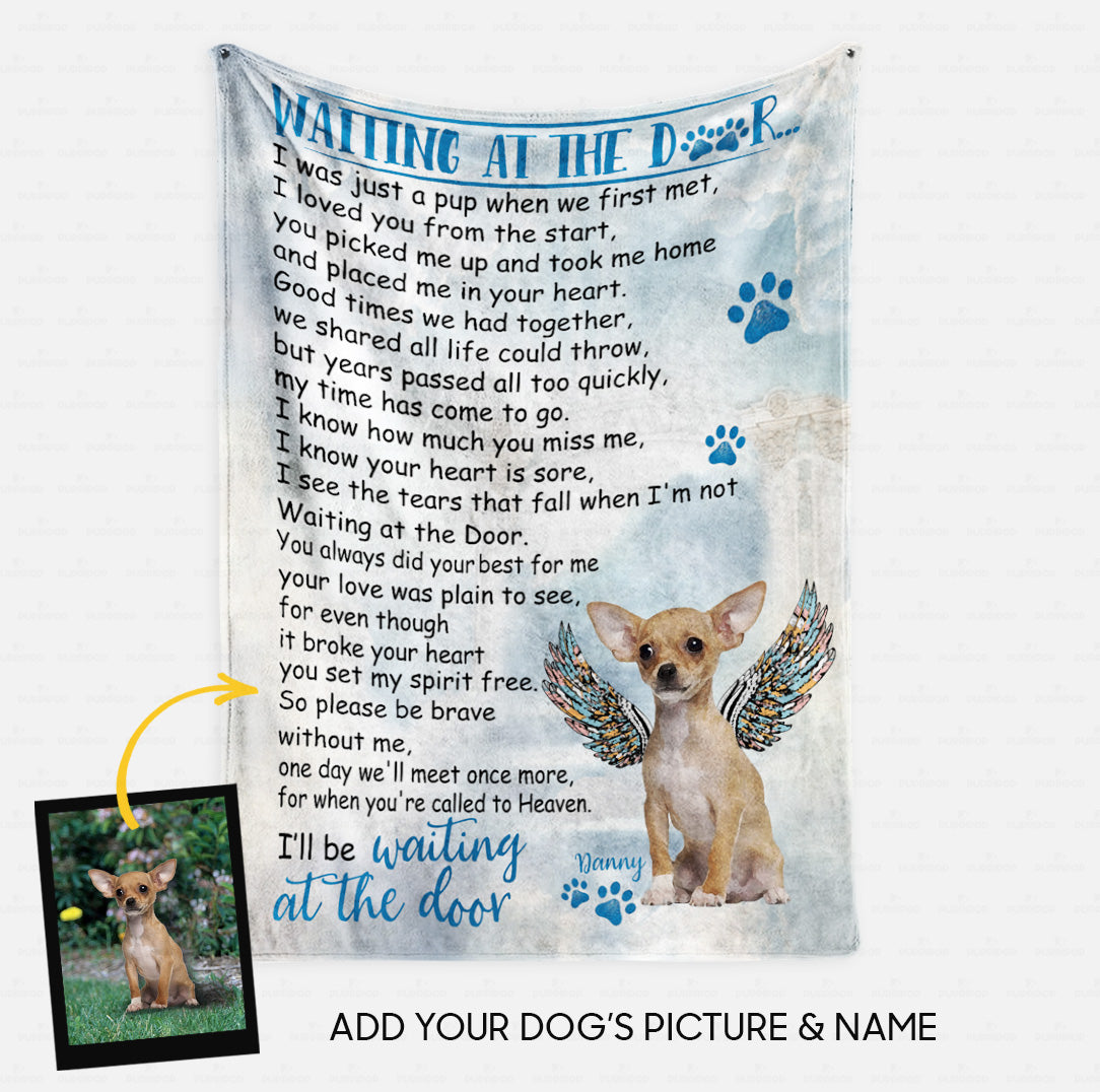 Personalized Dog Gift Idea - I'll Be Waiting At The Door Gift For Dad Dog - Fleece Blanket